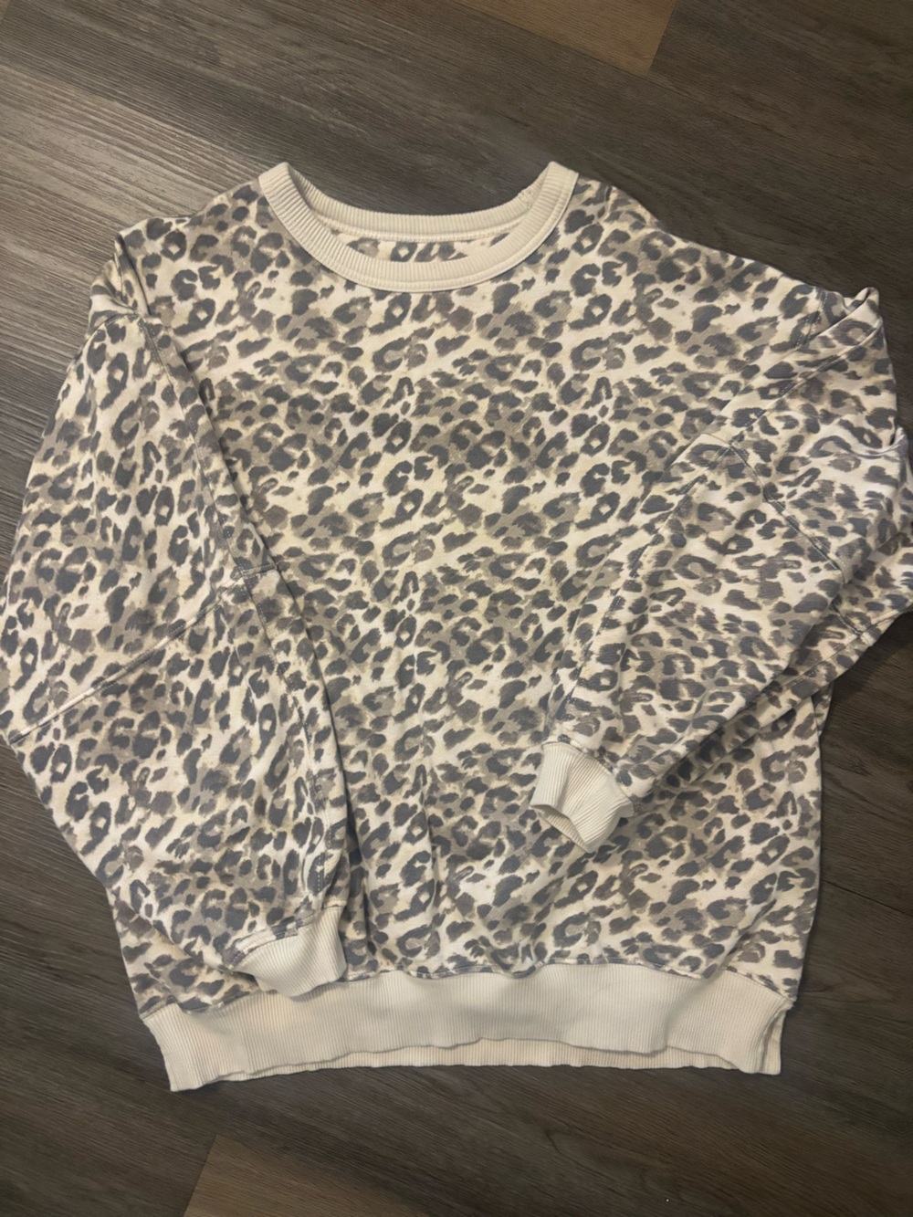 aerie Neutral Leopard Print Pullover